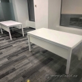 White Straight Work Table w/ Privacy Screen 60" x 30"